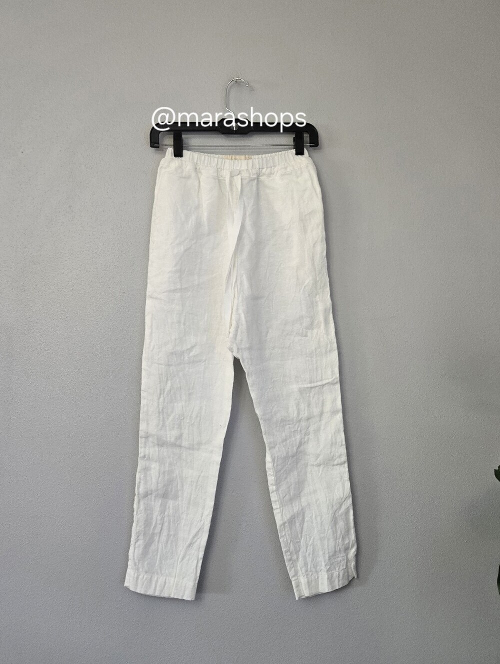 Not Perfect Linen White Drawstring Pants